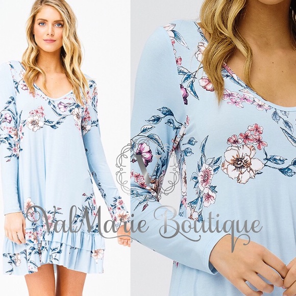 Blue Floral summer dress - Picture 3 of 3